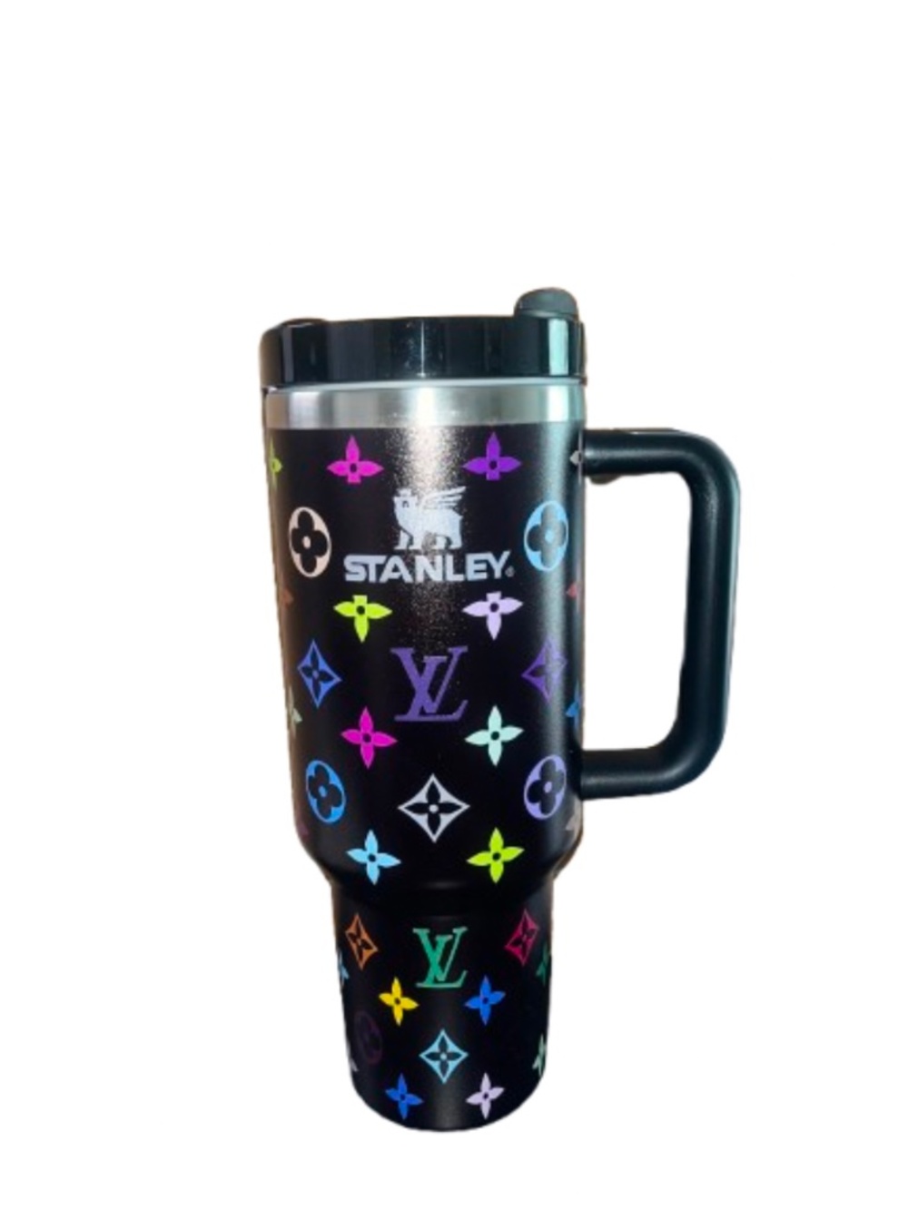 Stanley Quencher 40oz Tumbler Black Multicolor Murakami Style NEW IN BOX